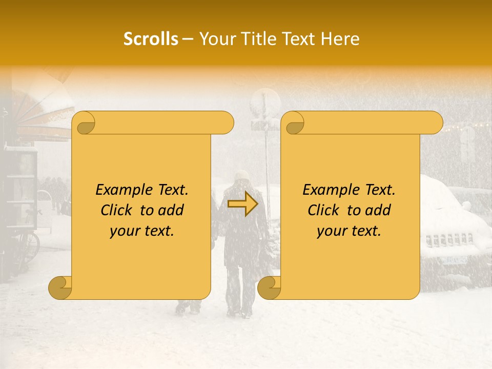 Snowy Street With Christmas Tree In Helsinki, Finland PowerPoint Template