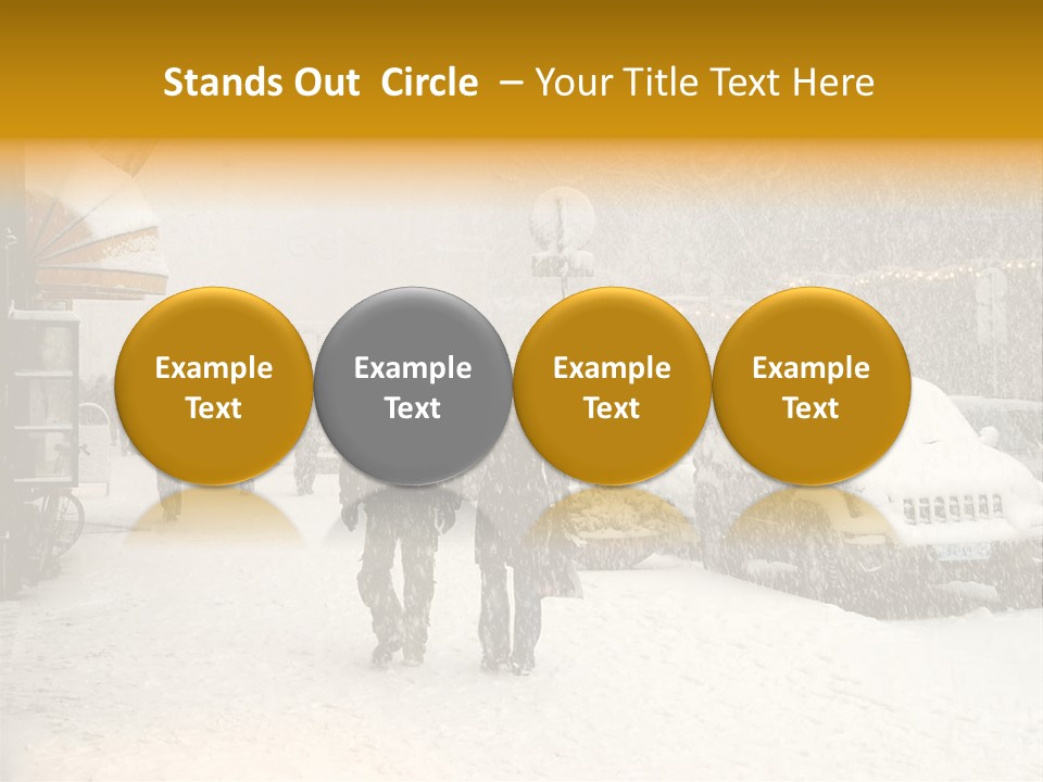 Snowy Street With Christmas Tree In Helsinki, Finland PowerPoint Template