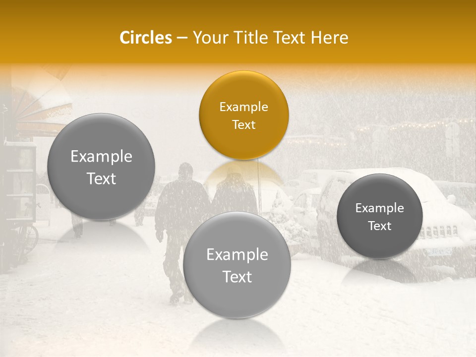 Snowy Street With Christmas Tree In Helsinki, Finland PowerPoint Template