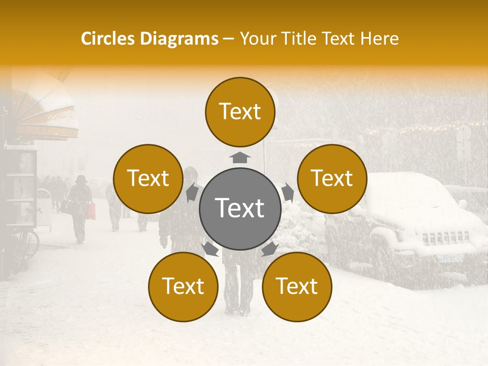 Snowy Street With Christmas Tree In Helsinki, Finland PowerPoint Template