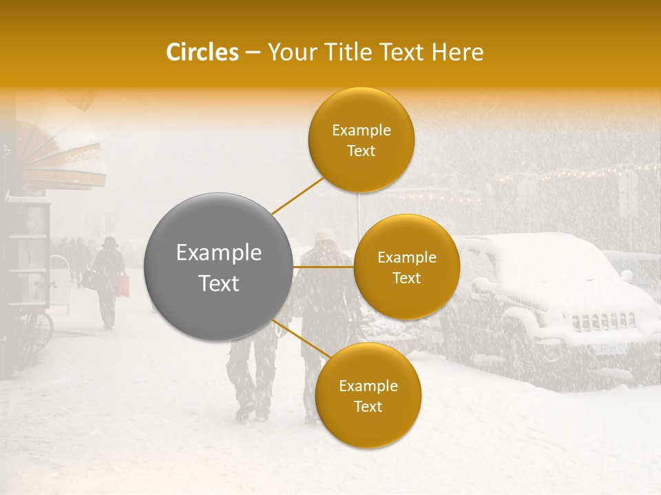 Snowy Street With Christmas Tree In Helsinki, Finland PowerPoint Template