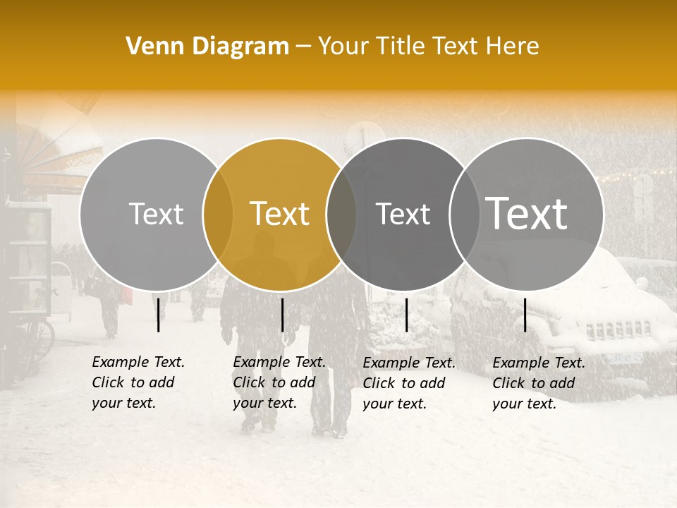 Snowy Street With Christmas Tree In Helsinki, Finland PowerPoint Template