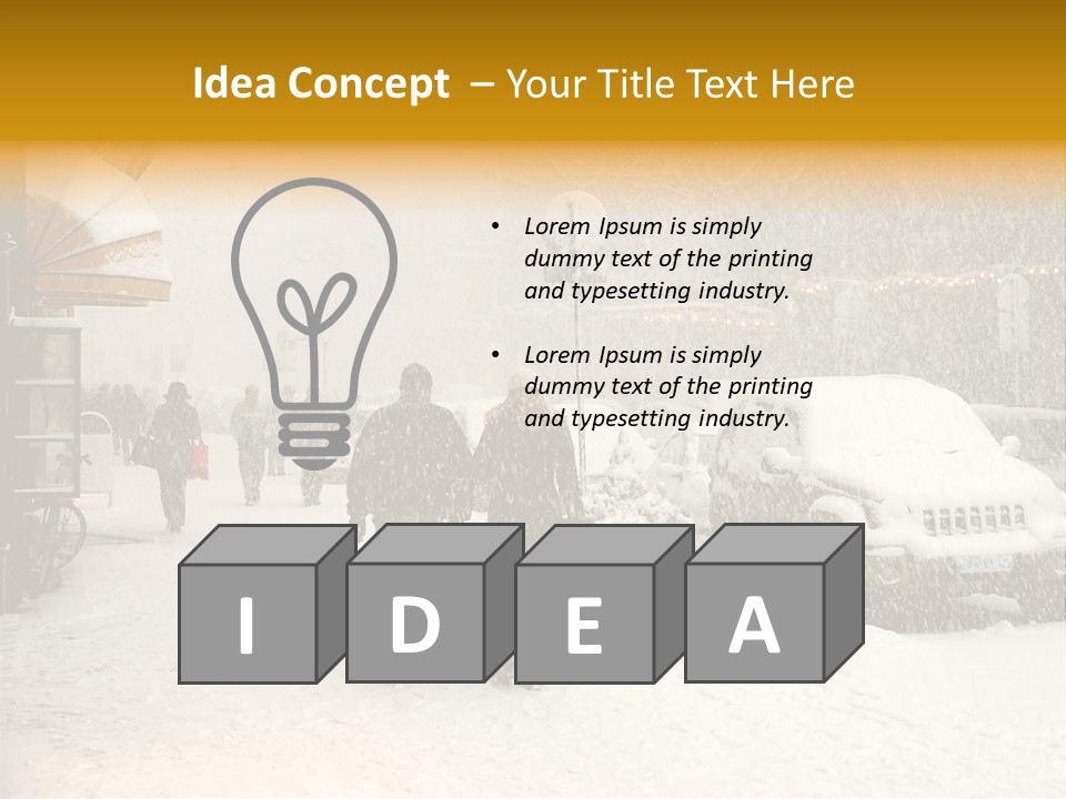 Snowy Street With Christmas Tree In Helsinki, Finland PowerPoint Template