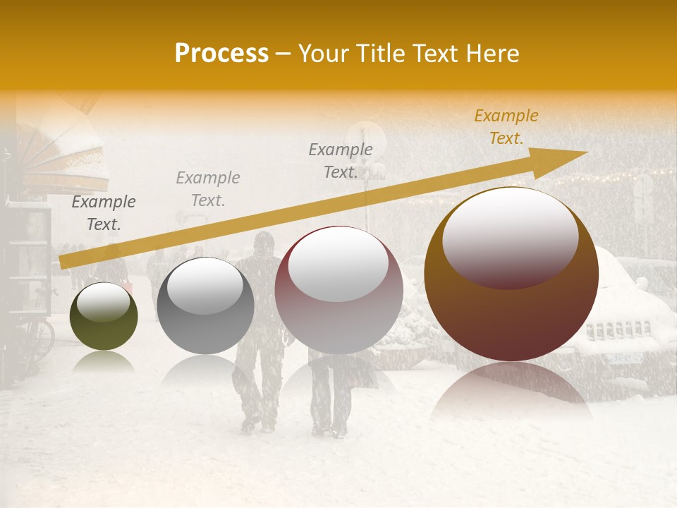 Snowy Street With Christmas Tree In Helsinki, Finland PowerPoint Template