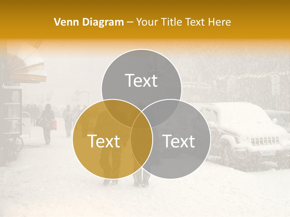 Snowy Street With Christmas Tree In Helsinki, Finland PowerPoint Template