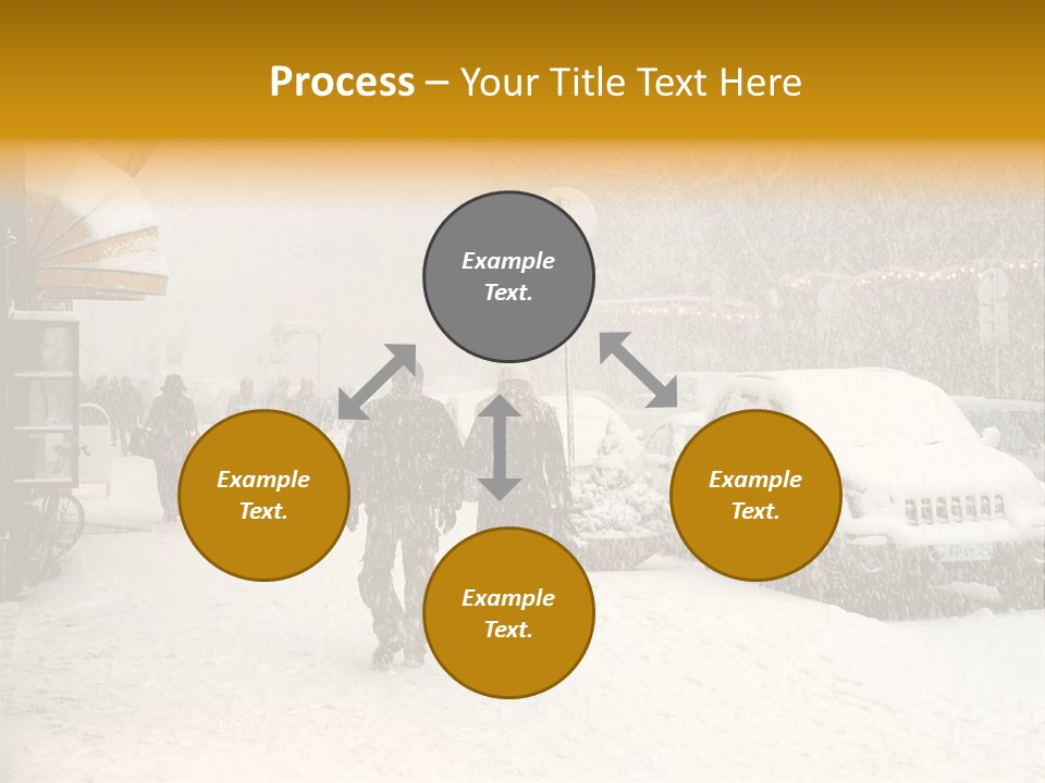 Snowy Street With Christmas Tree In Helsinki, Finland PowerPoint Template