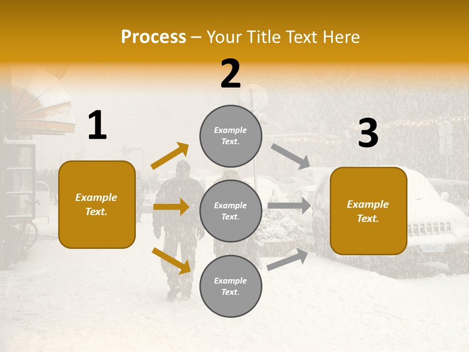 Snowy Street With Christmas Tree In Helsinki, Finland PowerPoint Template