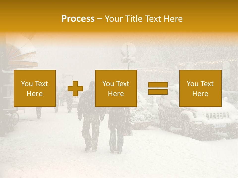 Snowy Street With Christmas Tree In Helsinki, Finland PowerPoint Template