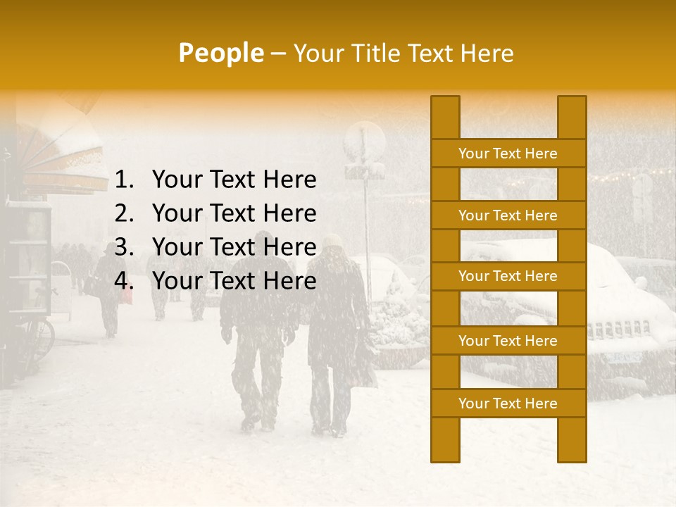 Snowy Street With Christmas Tree In Helsinki, Finland PowerPoint Template