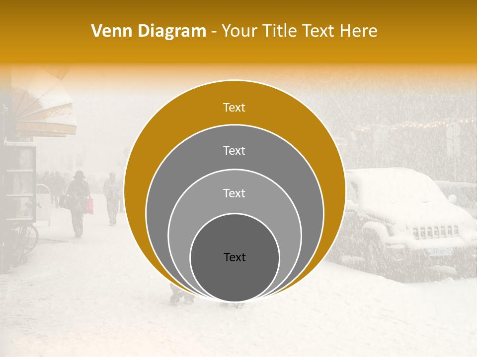 Snowy Street With Christmas Tree In Helsinki, Finland PowerPoint Template