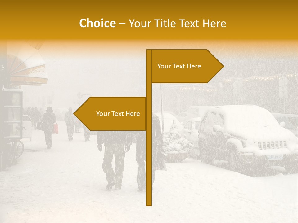 Snowy Street With Christmas Tree In Helsinki, Finland PowerPoint Template