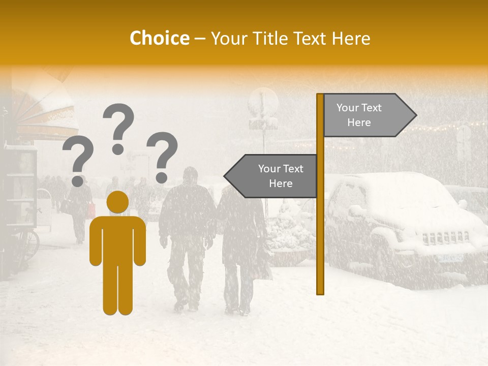 Snowy Street With Christmas Tree In Helsinki, Finland PowerPoint Template