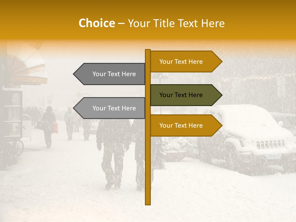 Snowy Street With Christmas Tree In Helsinki, Finland PowerPoint Template