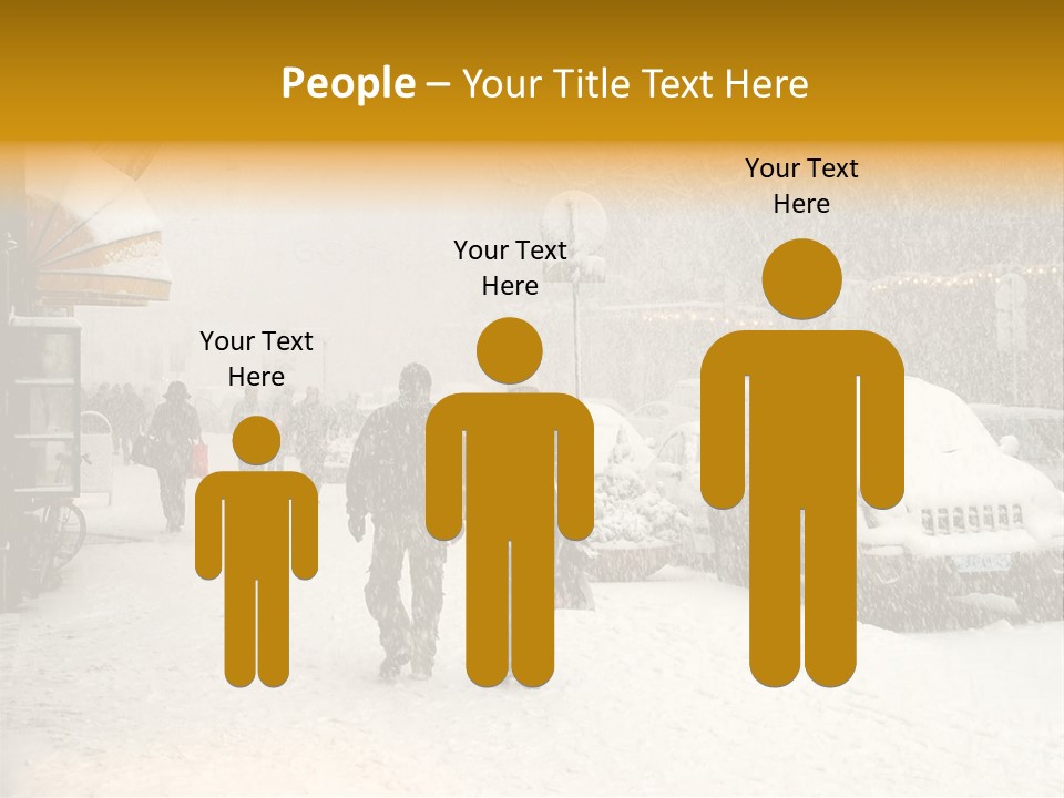 Snowy Street With Christmas Tree In Helsinki, Finland PowerPoint Template