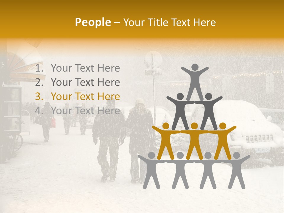 Snowy Street With Christmas Tree In Helsinki, Finland PowerPoint Template