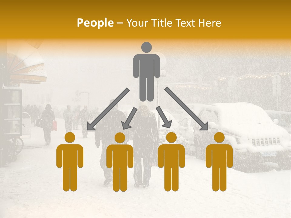 Snowy Street With Christmas Tree In Helsinki, Finland PowerPoint Template