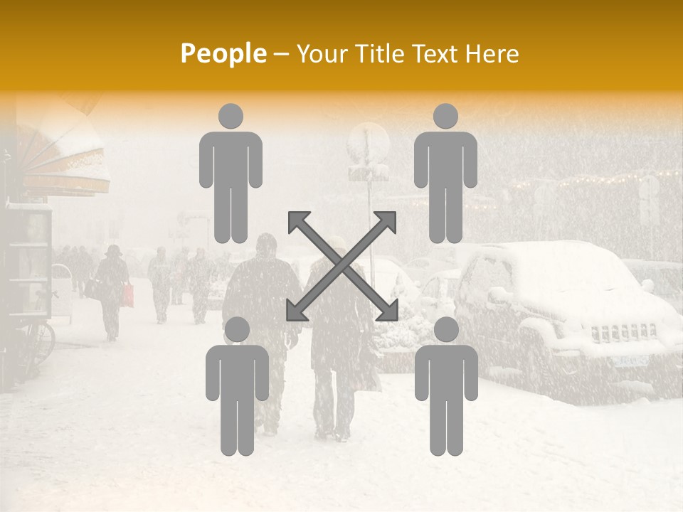 Snowy Street With Christmas Tree In Helsinki, Finland PowerPoint Template