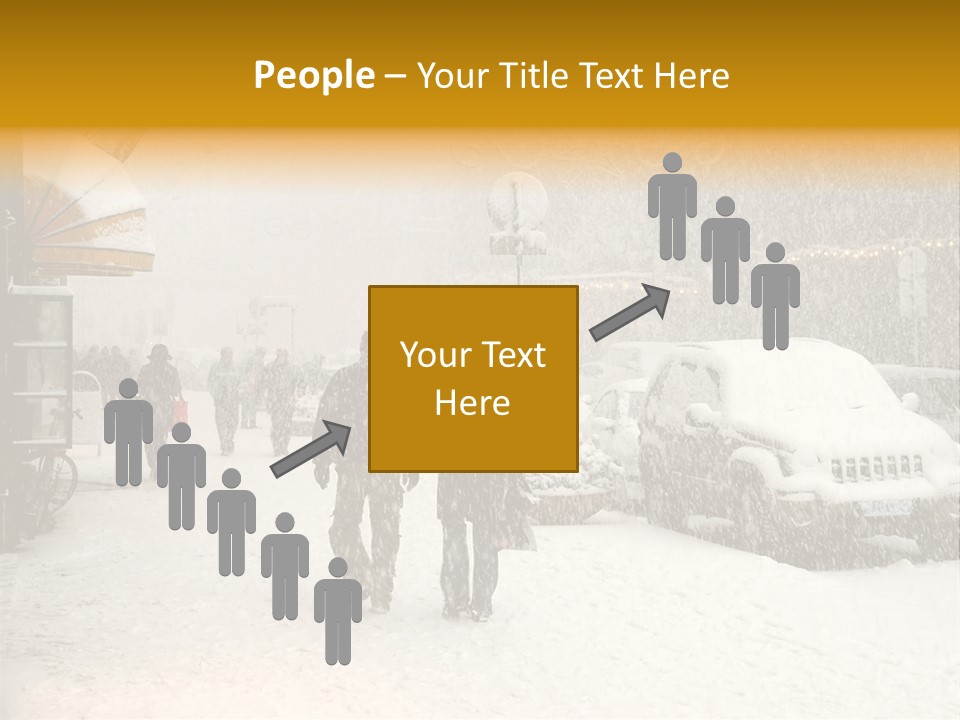 Snowy Street With Christmas Tree In Helsinki, Finland PowerPoint Template