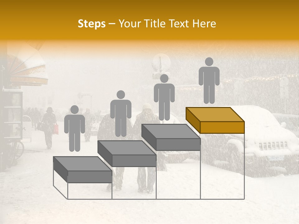 Snowy Street With Christmas Tree In Helsinki, Finland PowerPoint Template