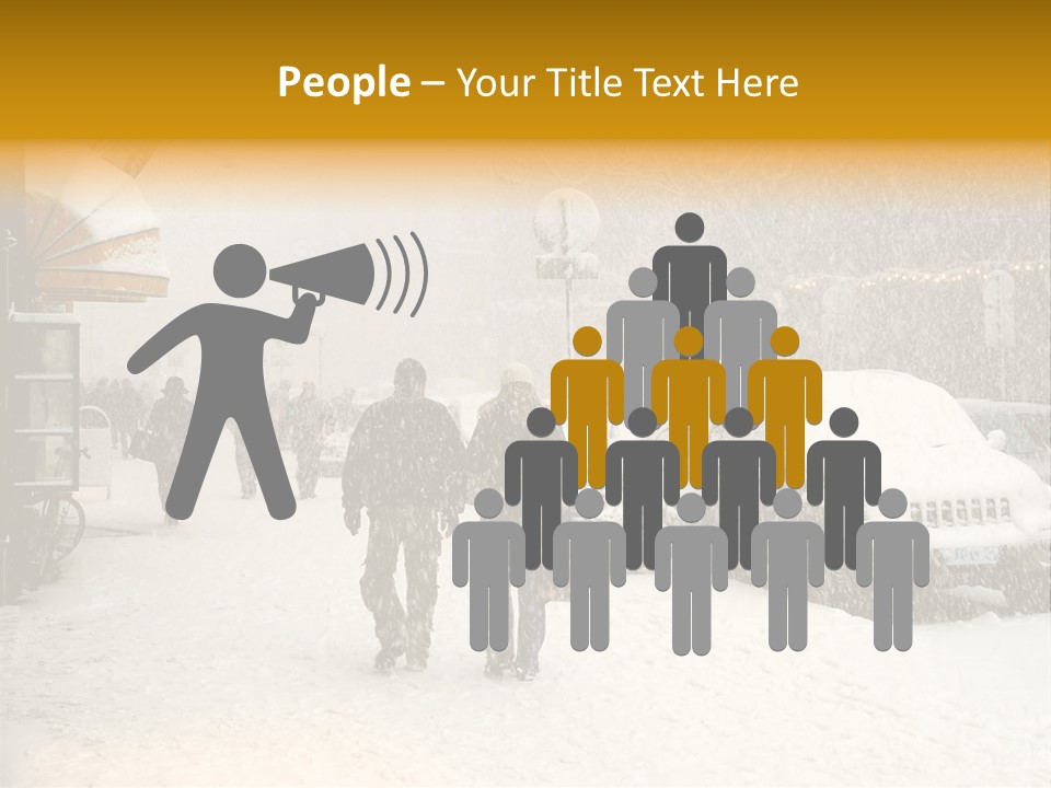 Snowy Street With Christmas Tree In Helsinki, Finland PowerPoint Template