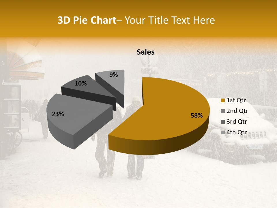 Snowy Street With Christmas Tree In Helsinki, Finland PowerPoint Template