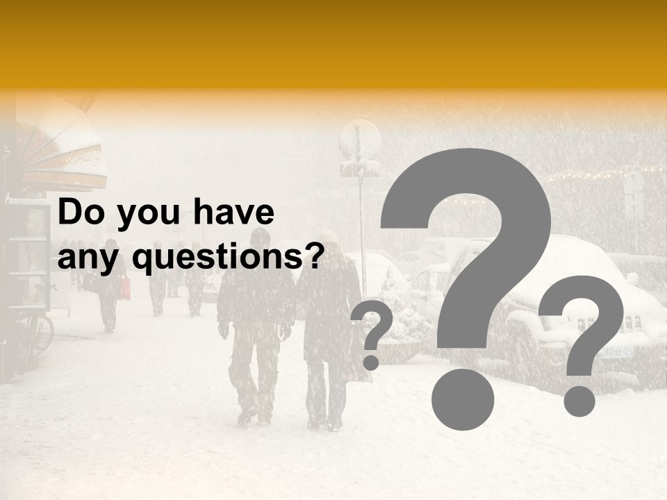 Snowy Street With Christmas Tree In Helsinki, Finland PowerPoint Template