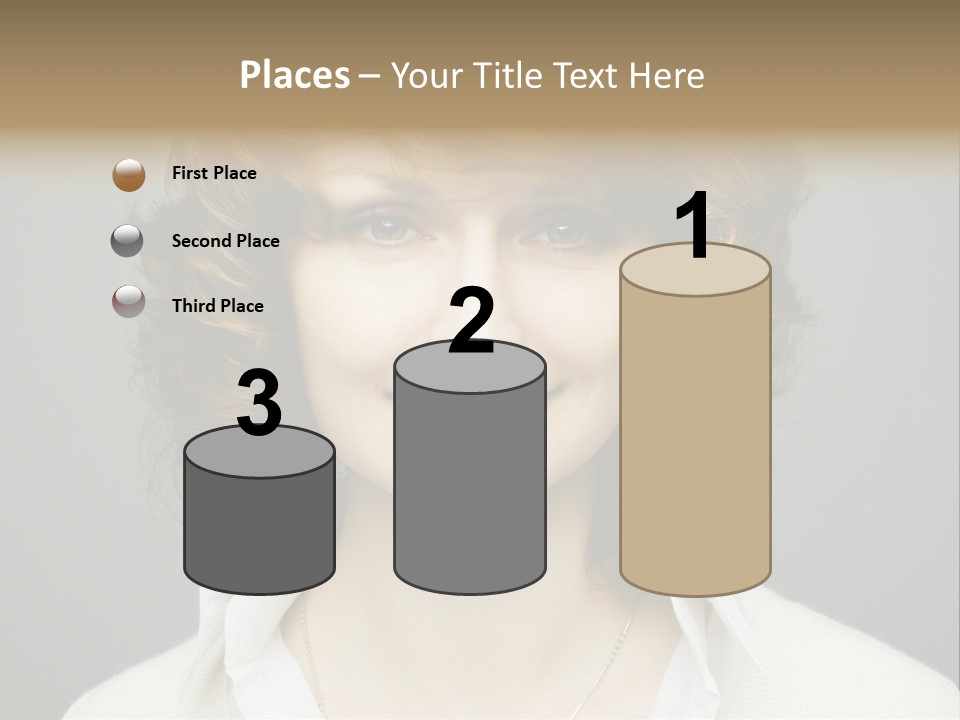 A Woman With Curly Hair Is Smiling For The Camera PowerPoint Template