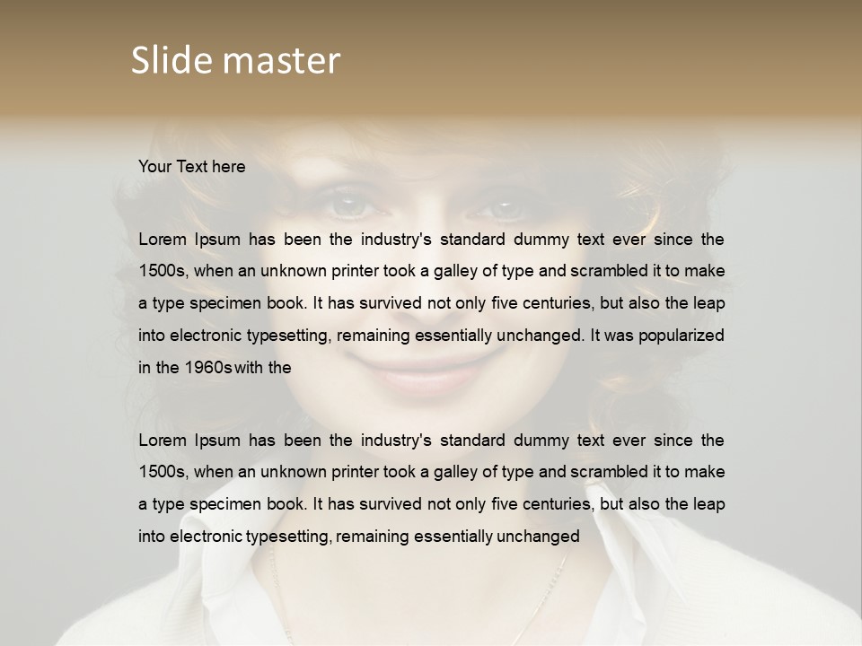 A Woman With Curly Hair Is Smiling For The Camera PowerPoint Template