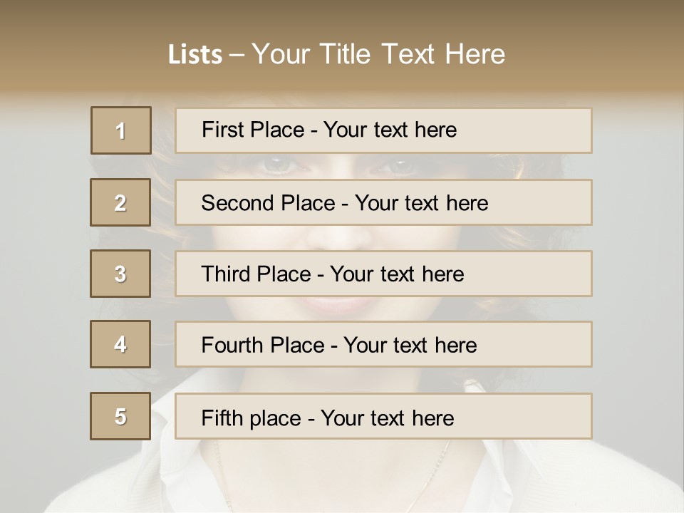 A Woman With Curly Hair Is Smiling For The Camera PowerPoint Template