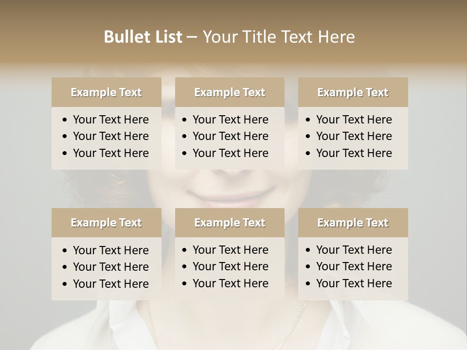 A Woman With Curly Hair Is Smiling For The Camera PowerPoint Template