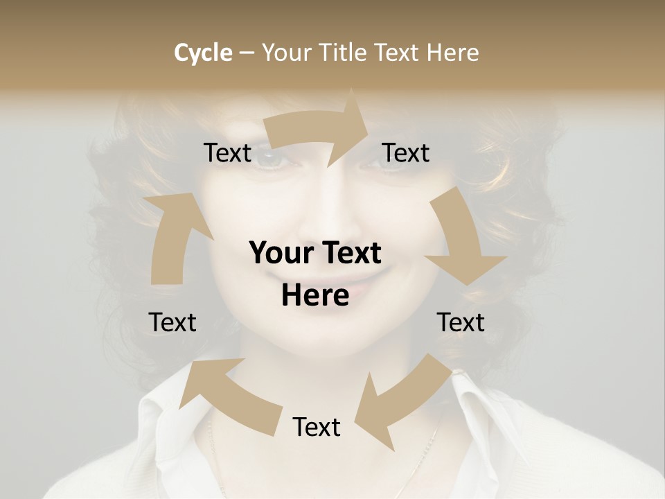 A Woman With Curly Hair Is Smiling For The Camera PowerPoint Template