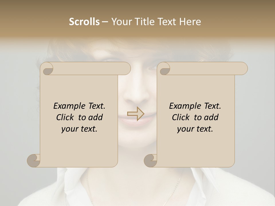 A Woman With Curly Hair Is Smiling For The Camera PowerPoint Template