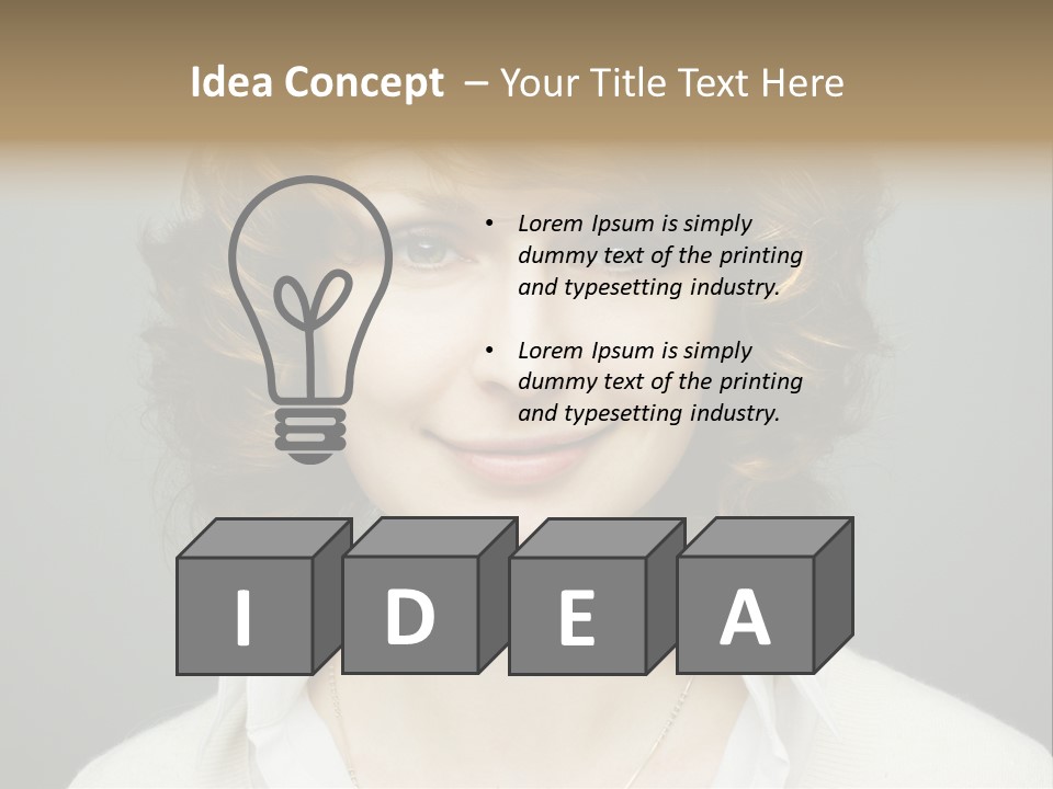 A Woman With Curly Hair Is Smiling For The Camera PowerPoint Template