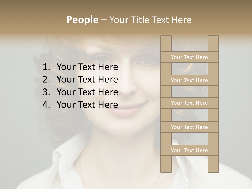 A Woman With Curly Hair Is Smiling For The Camera PowerPoint Template