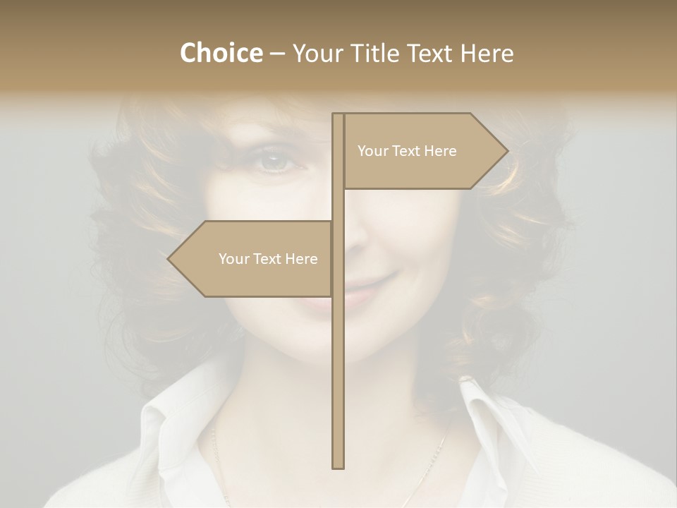 A Woman With Curly Hair Is Smiling For The Camera PowerPoint Template
