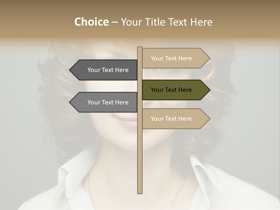 A Woman With Curly Hair Is Smiling For The Camera PowerPoint Template