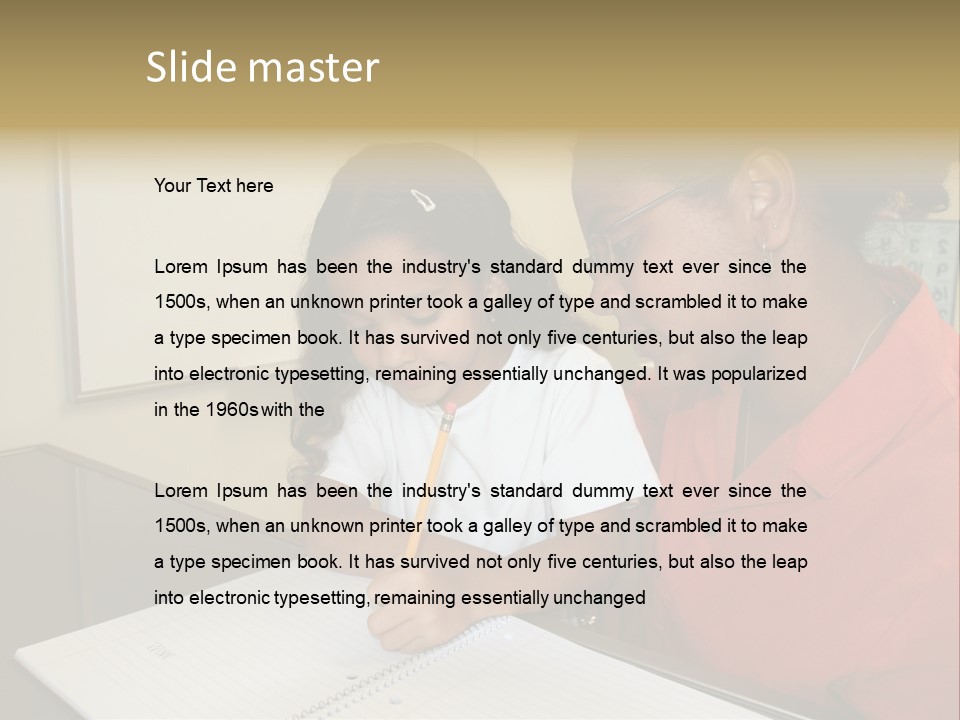 Young Girl And Teacher At Computer PowerPoint Template