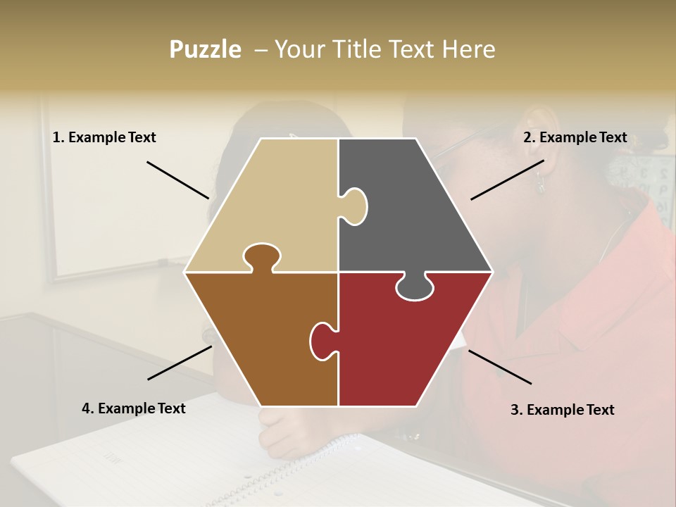 Young Girl And Teacher At Computer PowerPoint Template