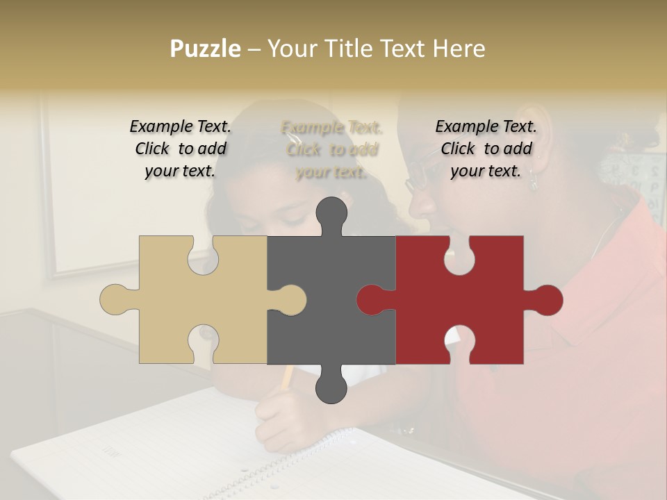 Young Girl And Teacher At Computer PowerPoint Template