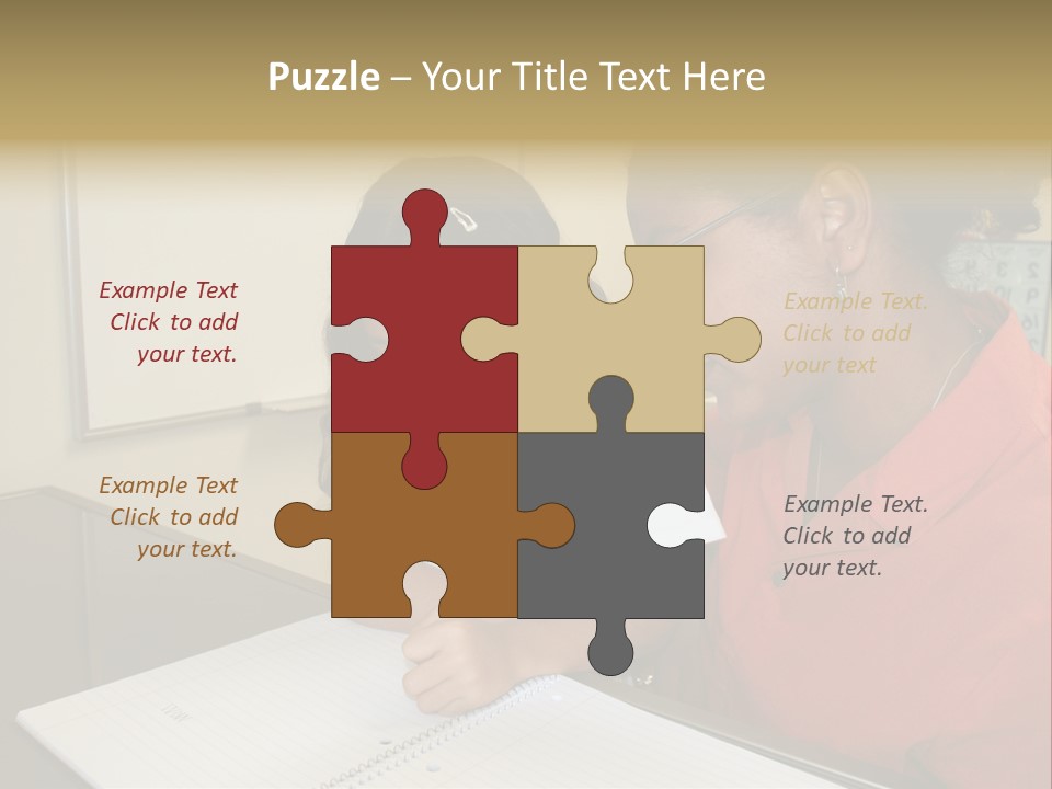 Young Girl And Teacher At Computer PowerPoint Template