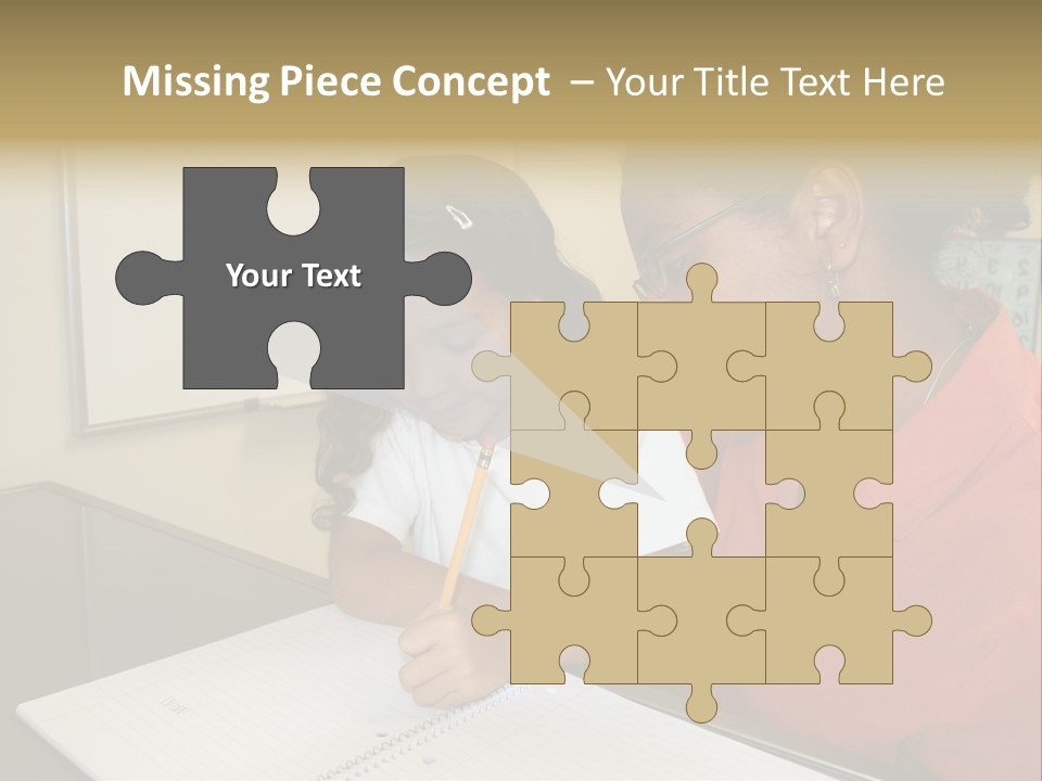 Young Girl And Teacher At Computer PowerPoint Template