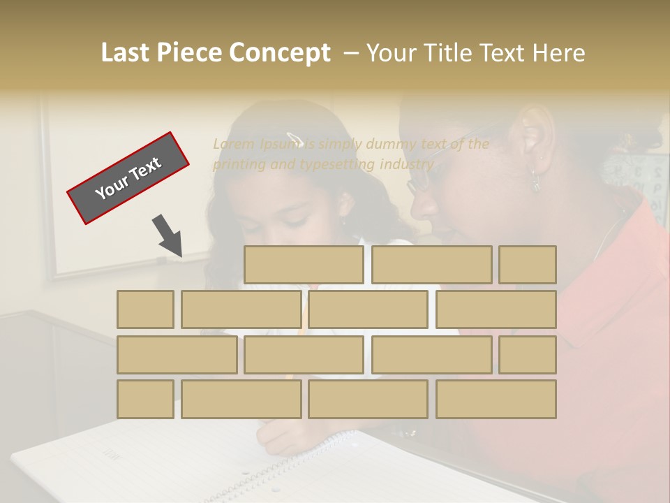 Young Girl And Teacher At Computer PowerPoint Template