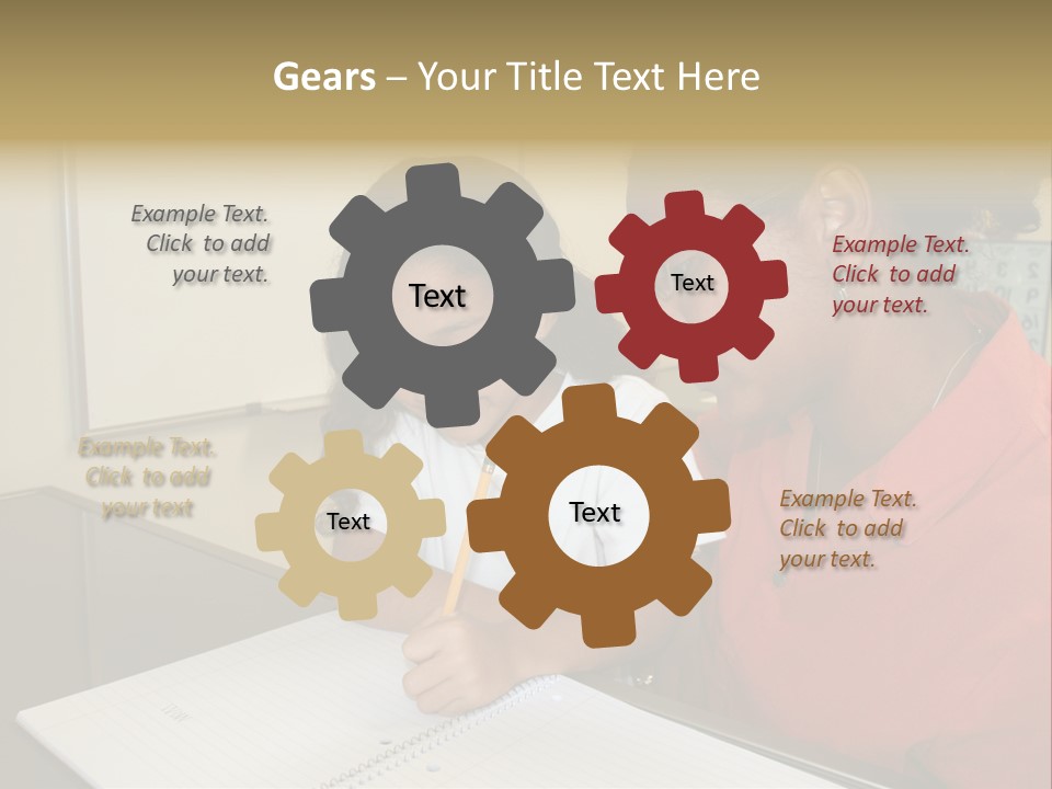 Young Girl And Teacher At Computer PowerPoint Template