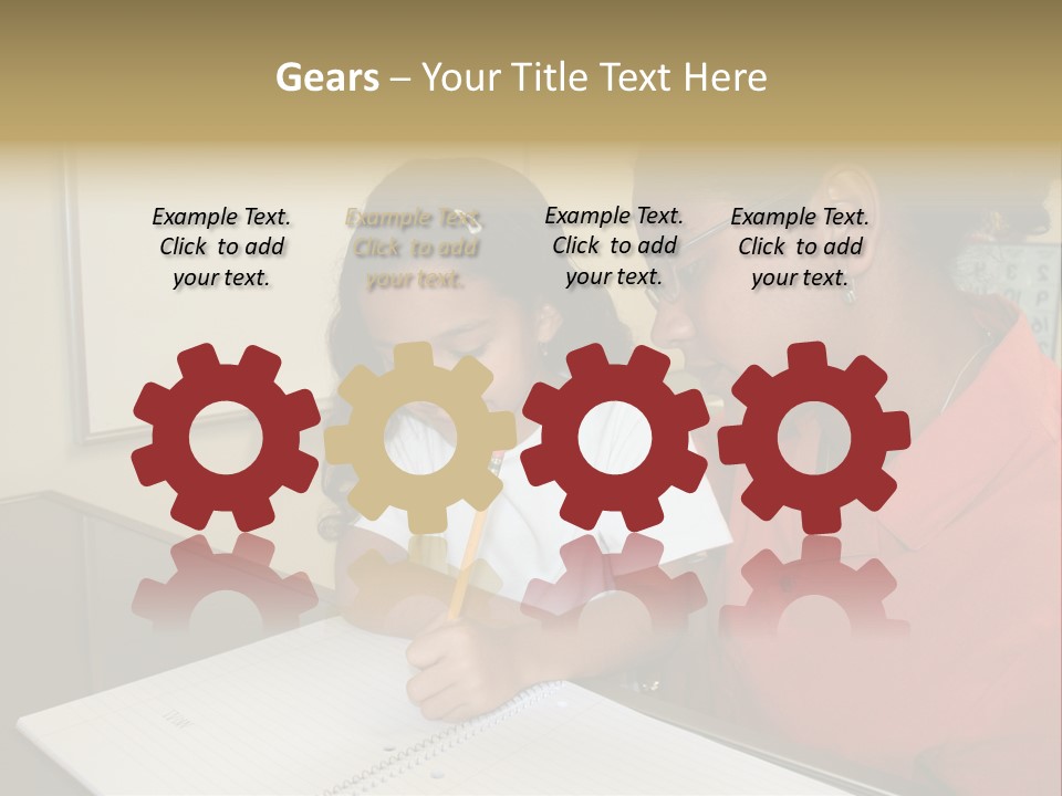 Young Girl And Teacher At Computer PowerPoint Template