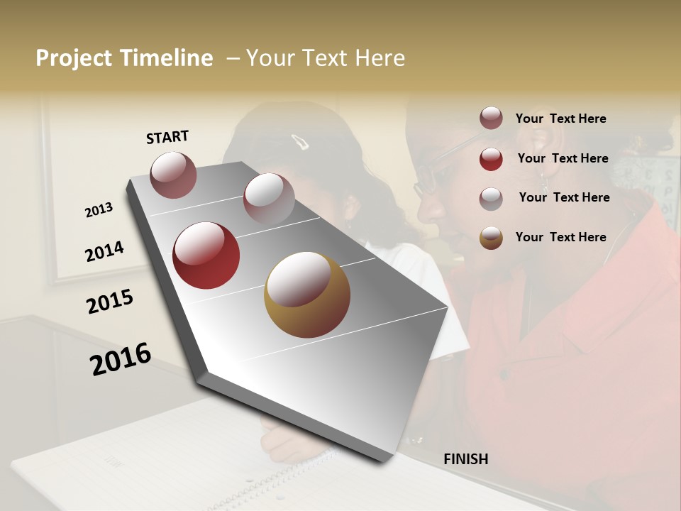 Young Girl And Teacher At Computer PowerPoint Template