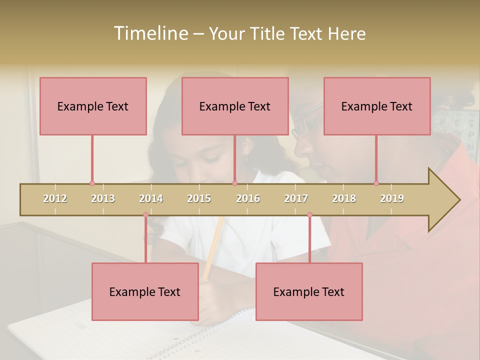 Young Girl And Teacher At Computer PowerPoint Template
