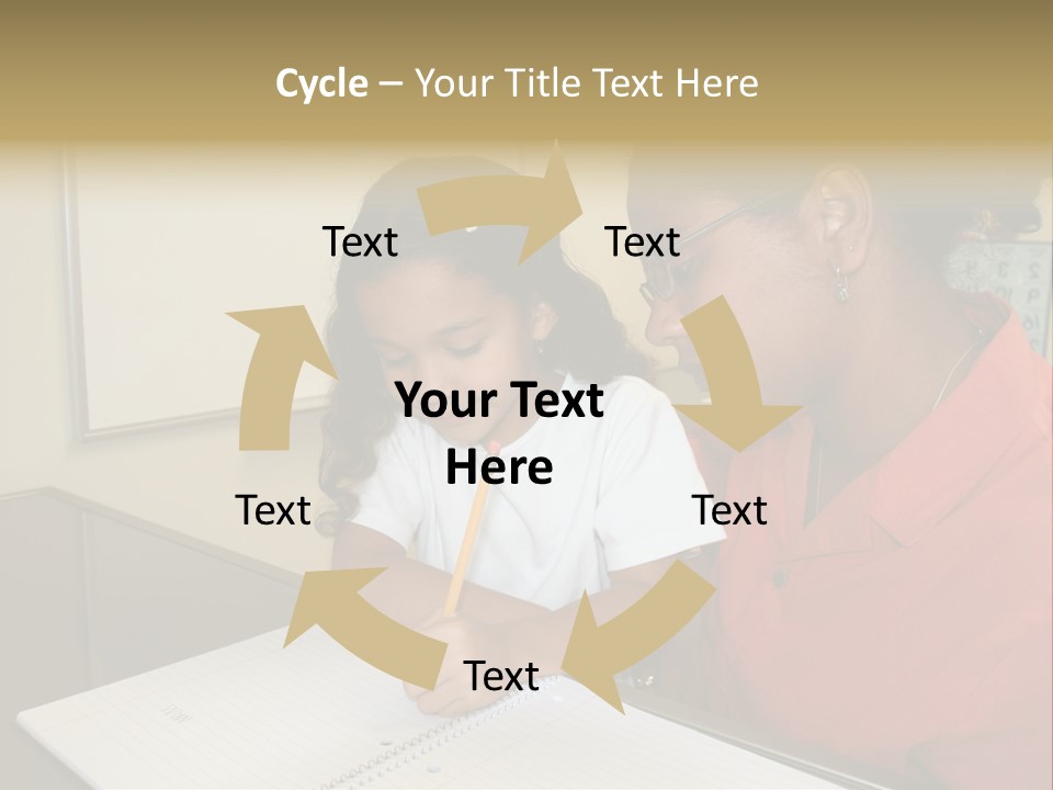 Young Girl And Teacher At Computer PowerPoint Template