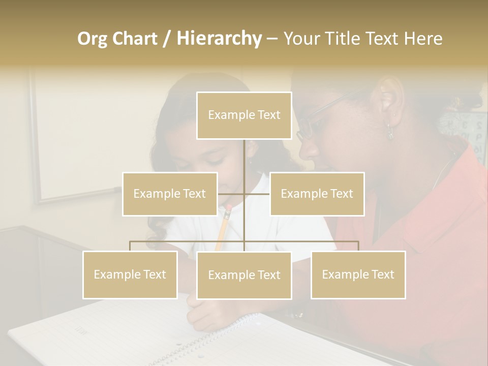 Young Girl And Teacher At Computer PowerPoint Template