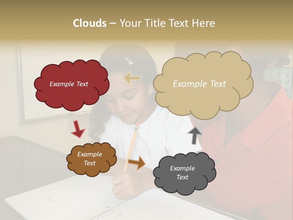 Young Girl And Teacher At Computer PowerPoint Template