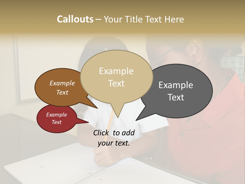 Young Girl And Teacher At Computer PowerPoint Template